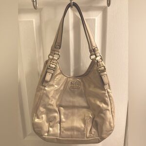 COACH -  Madison Maggie 19700 Gold Metallic  & Leather Shoulder Bag